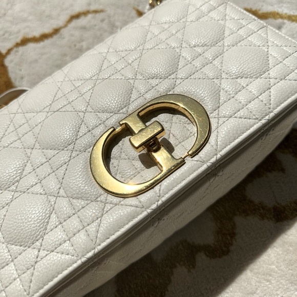Authentic Medium Dior Ivory Caro Bag - Picture 12 of 16